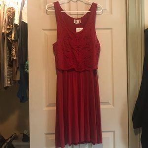 Red Anthropologie lace dress *NWT*
